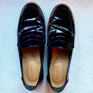Sperry patent leather loafers
